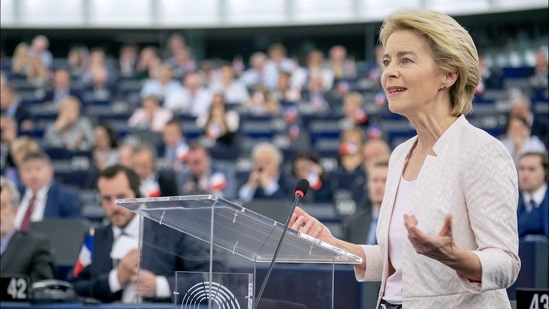 La presidente della Commissione Europea Ursula von der Leyen ha presentato ieri il piano per il Green New Deal Europeo. Foto: EP CC-BY-4.0: © European Union 2019