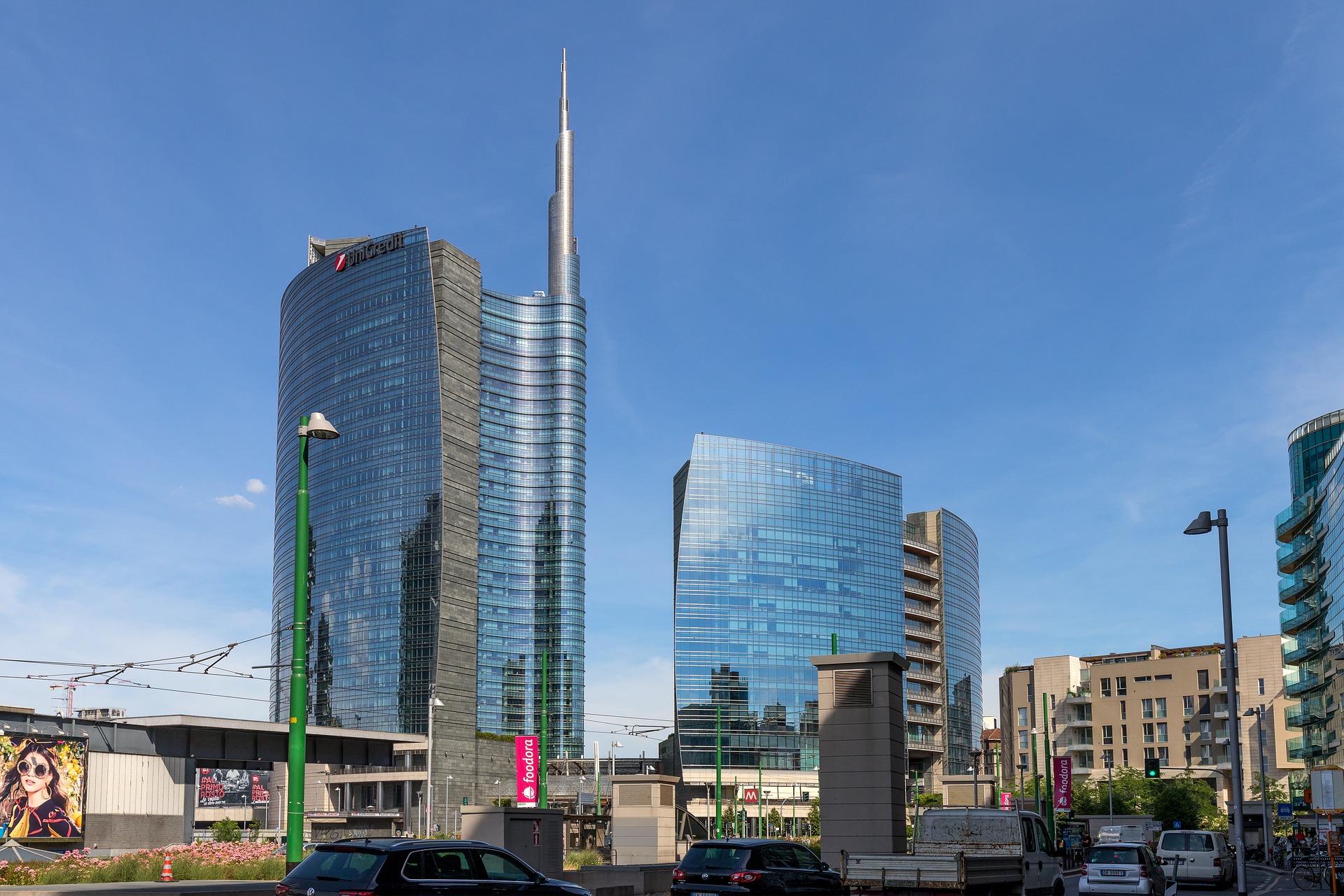 La Unicredt Tower di Milano in zona Porta Nuova