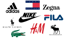 Alcuni dei marchi di abbigliamento coinvolti nei lavori forzati ai danni dell'etnia degli uiguri in Cina.