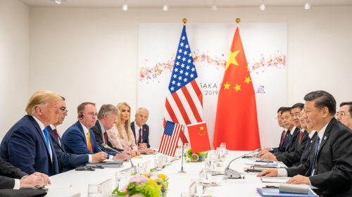 Trump e Xi durante il G20 di Osaka nel 2019. Oggi i rapporti tra Usa e Cina sono sempre più tesi. Foto: Shealah Craighead dominio pubblico