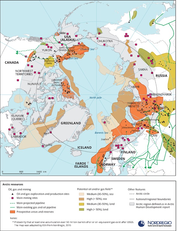 risorse naturali nella regione dell'Artico e del permafrost