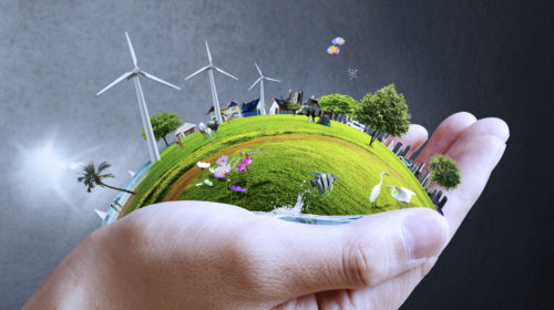 concept modello di sviluppo sostenibile, città, campagna, energia rinnovabile - violetkaipa/iStockPhoto