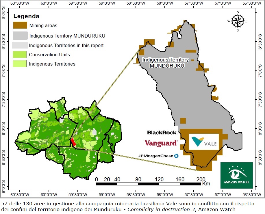 deforestazione Amazzonia, gli interessi della compagnia mineraria Vale © Complicity in destruction 3, Amazon Watch, 2021