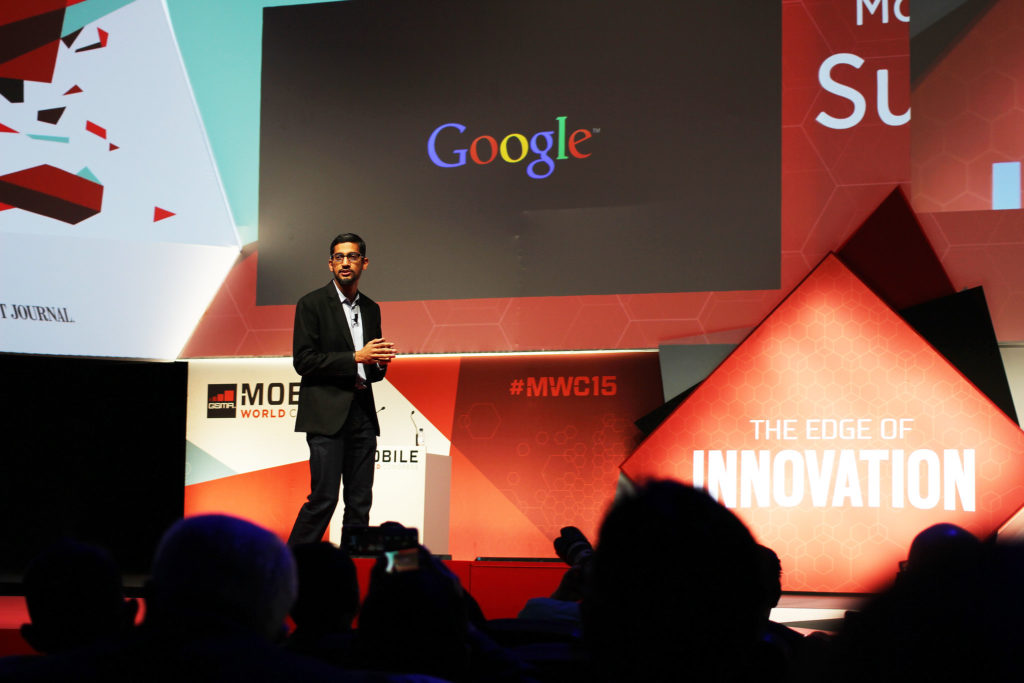 Sundar Pichai, CEO di Alphabet, controllante di Google, 2015