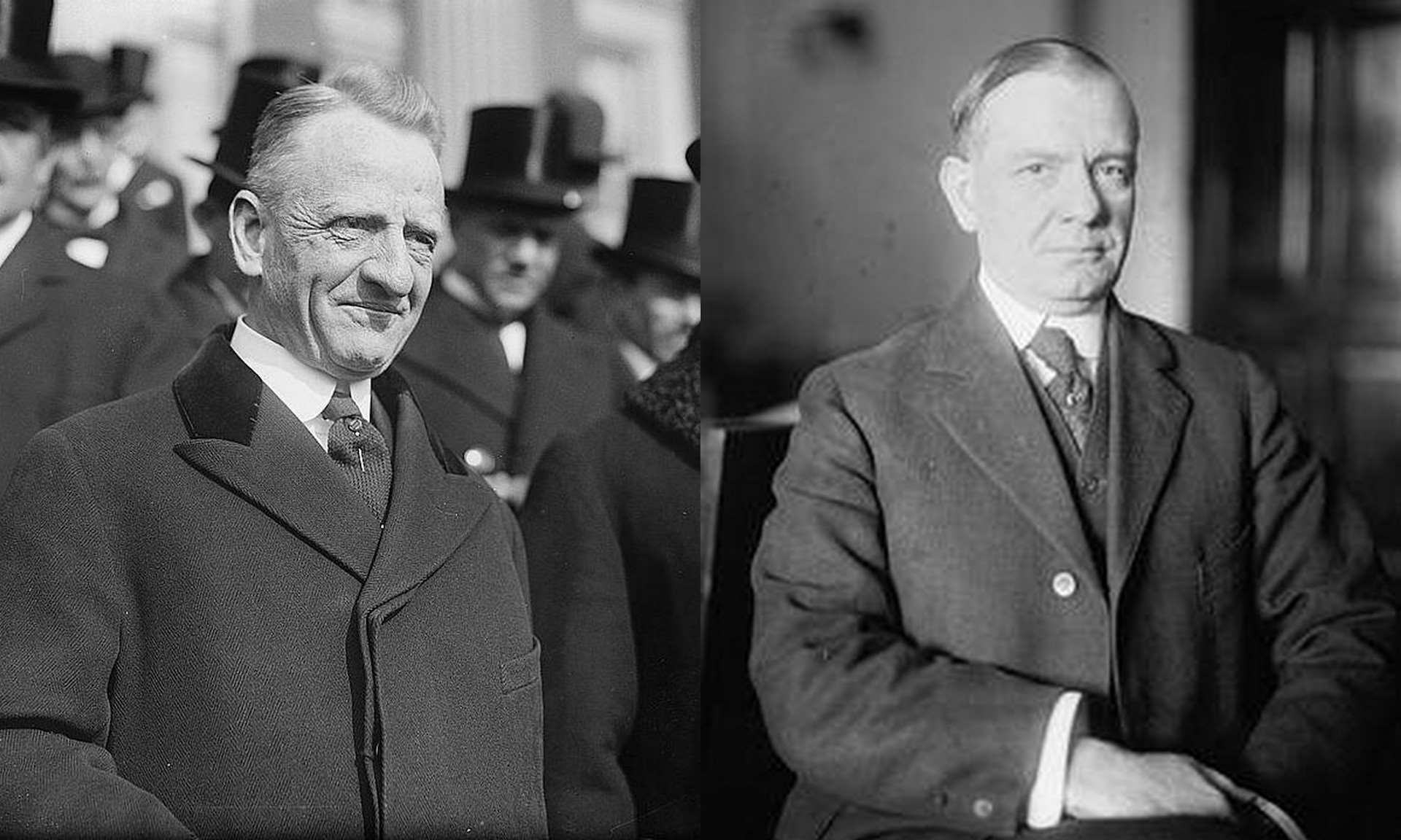 Il senatore Carter Glass e il deputato Henry B. Steagall, promotori del Glass-Steagall Act 