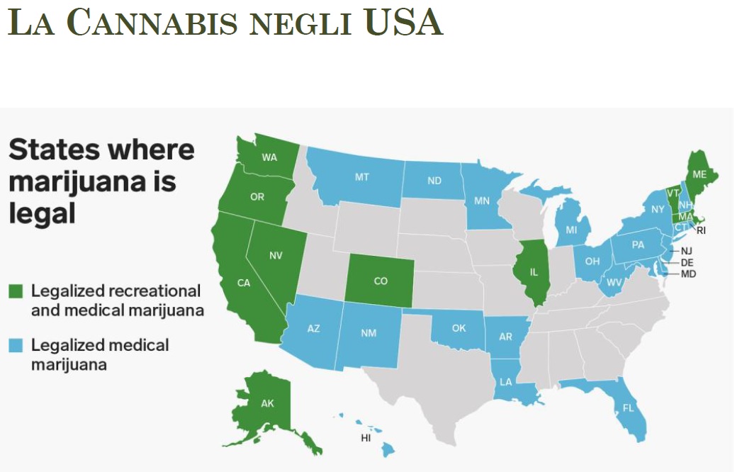 cannabis e legalizzazione negli USA - Legalizzazione della cannabis, dati ed analisi, a cura di Piero David, ricercatore ISPC CNR, aprile 2020