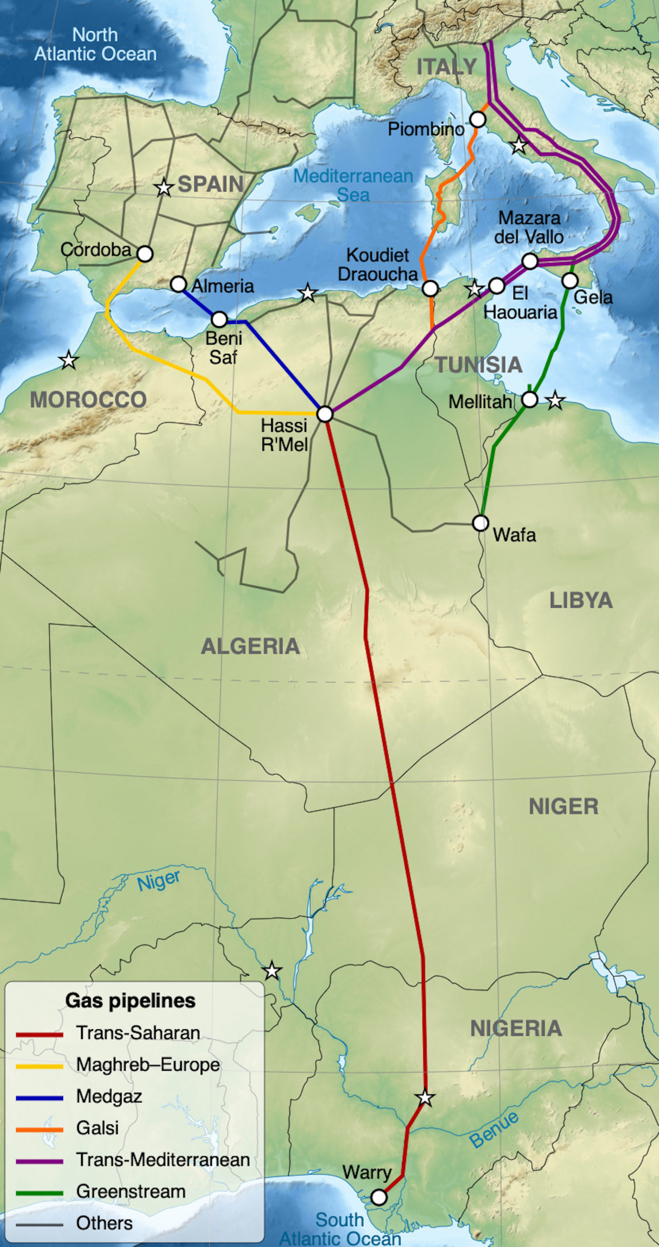 gas gasdotti algeria italia africa europa
