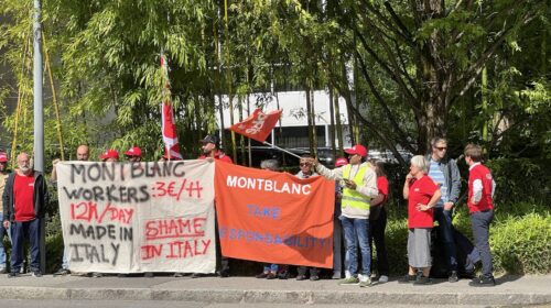 Montblanc Richemont Proteste Assemblea Generale Campagna abiti puliti Lavoro Diritti