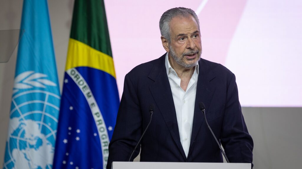 André Corrêa do Lago, COP30 President and Ambassador of Brazil, speaks during the Opening Plenary of the High-Level Segment. (Photo-© UN Climate Change - Kiara Worth)