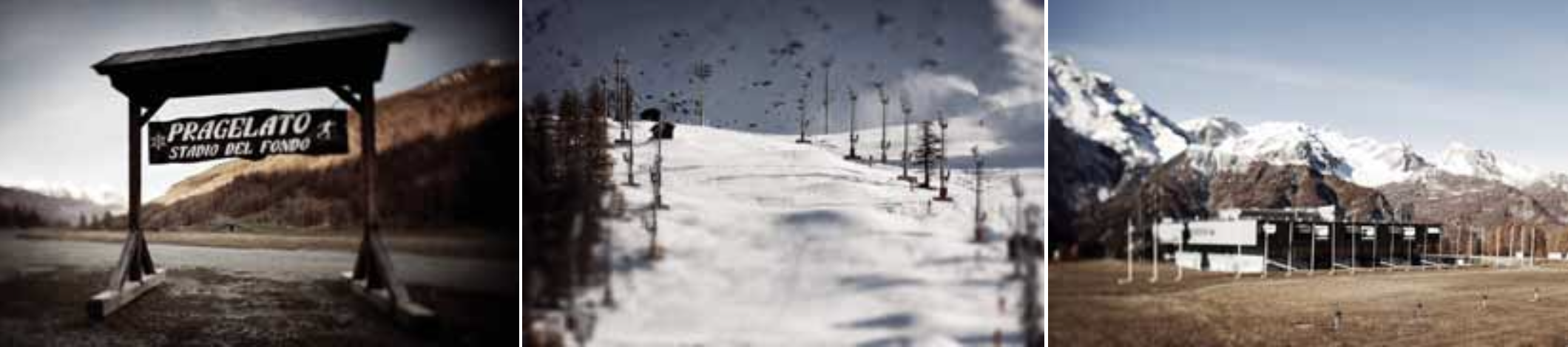 Torino 2006 la pista da fondo di Pragelato;
la pista illuminata del Sestriere; l’Olympic Centre di San Sicario