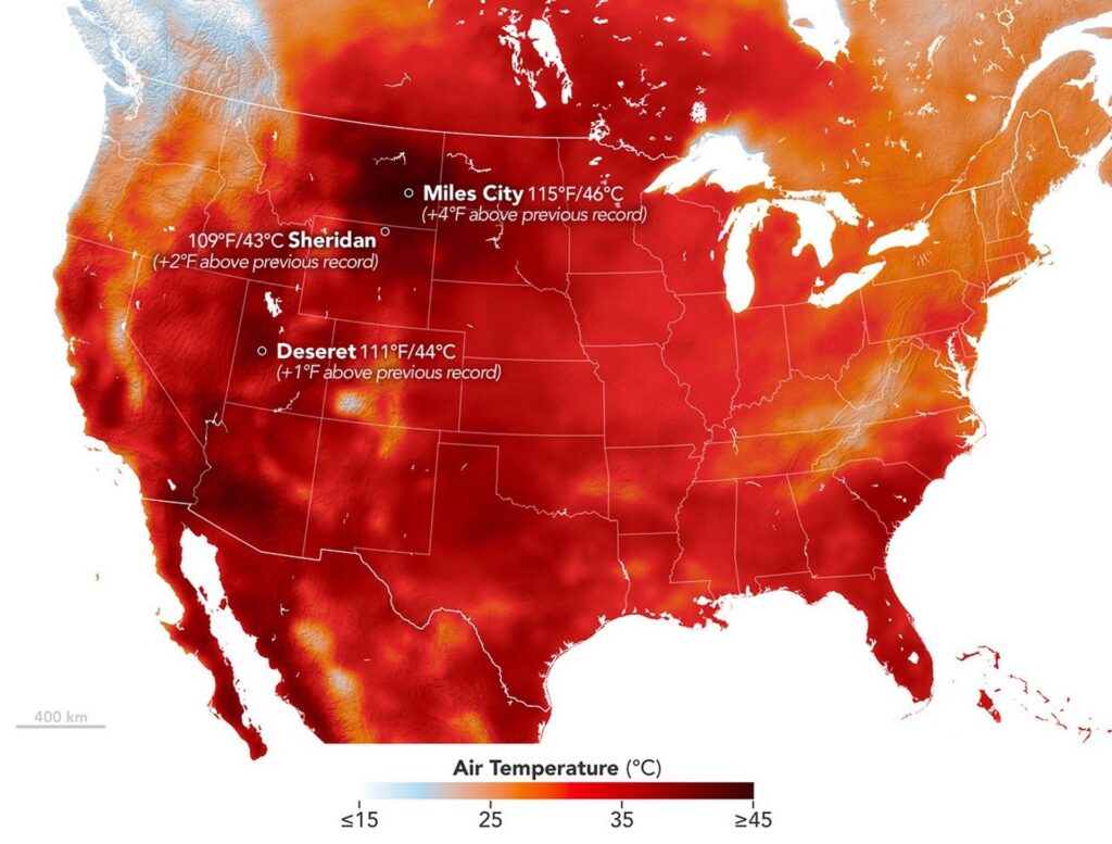Mappa NASA della cupola di calore negli Stati Uniti del luglio 2026, contesto del National Climate Assessment affidato a Matthew Wielicki